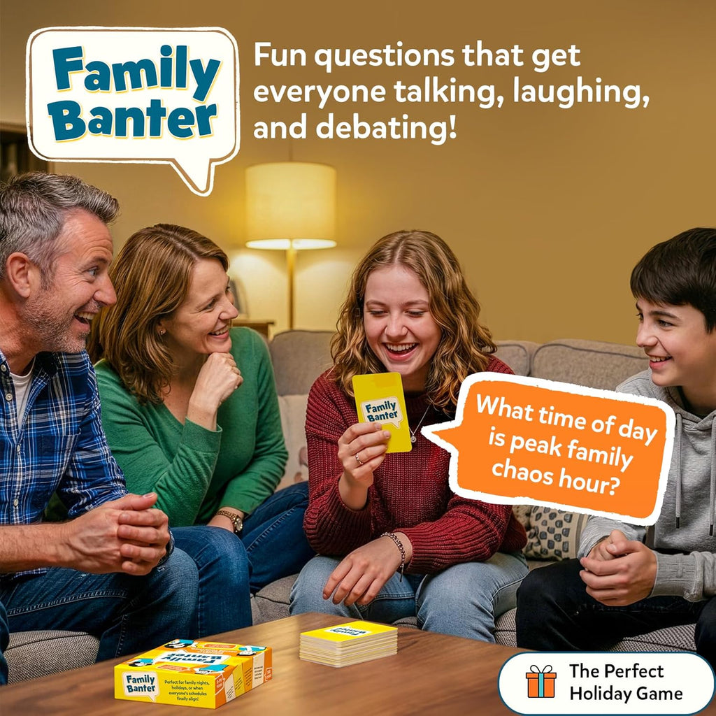 Family Banter Card Game, Fun and Hilarious for Family Game Night, Interactive Conversation with 148 Question Cards