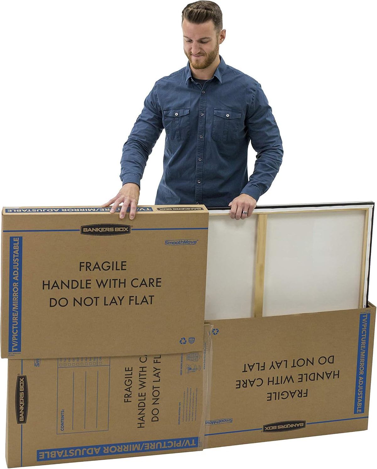 3-Pack Adjustable TV/Picture/Mirror Moving Boxes