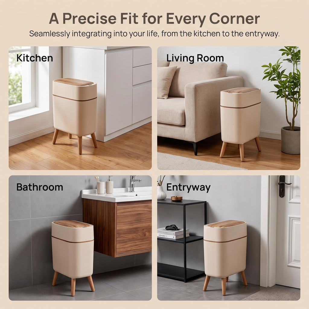 Bathroom Trash Can with Lid,2.6 Gallon /10L Motion Sensor Trash Can