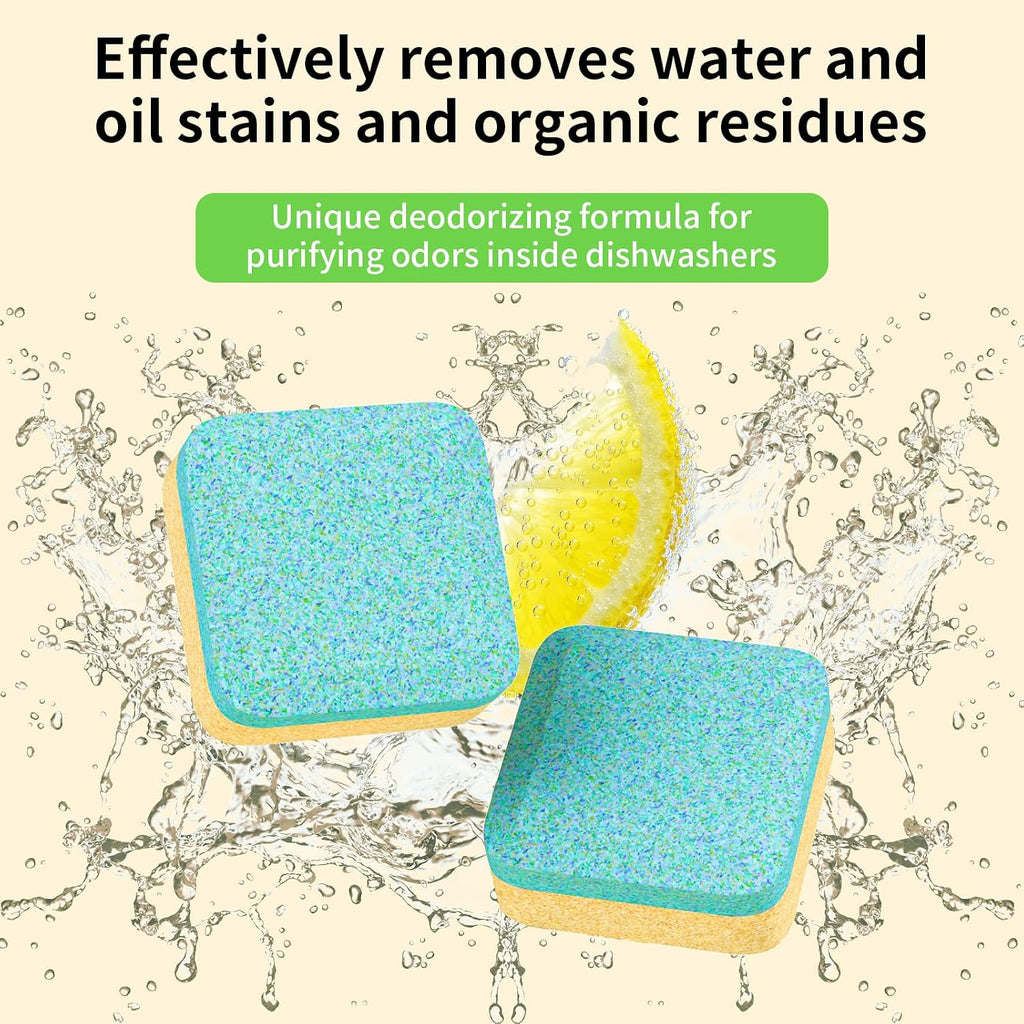 Dishwasher Cleaner and Deodorizer Tablets, Dishwasher Cleaning Tablets 24 Pack - Helps Remove Limescale & Odor