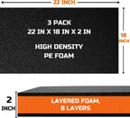 Tool Box Foam Organizer 22x18x2 inch 3Pack, Kaizen Sheets for Pro Tool Control, Custom Tool Shadow Inserts for Cases