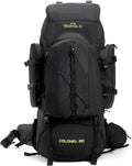 Colonel 80 Litres Internal Frame Trekking and Hiking Rucksack + Detachable Day Pack, Rain Cover, Black