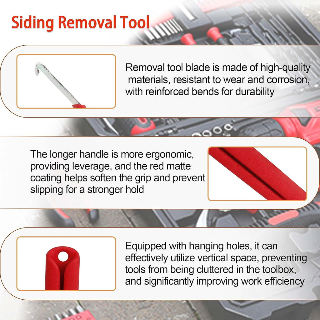 Vinyl Siding Removal Tool with Extra Long Non-Slip Handle 2 Pack