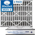 Air Bear 20x25x5 Pleated HVAC Air Filter MERV 8 (2-Pack) (actual size: 19.75" x 24.25" x 4.9" in.) compatible part