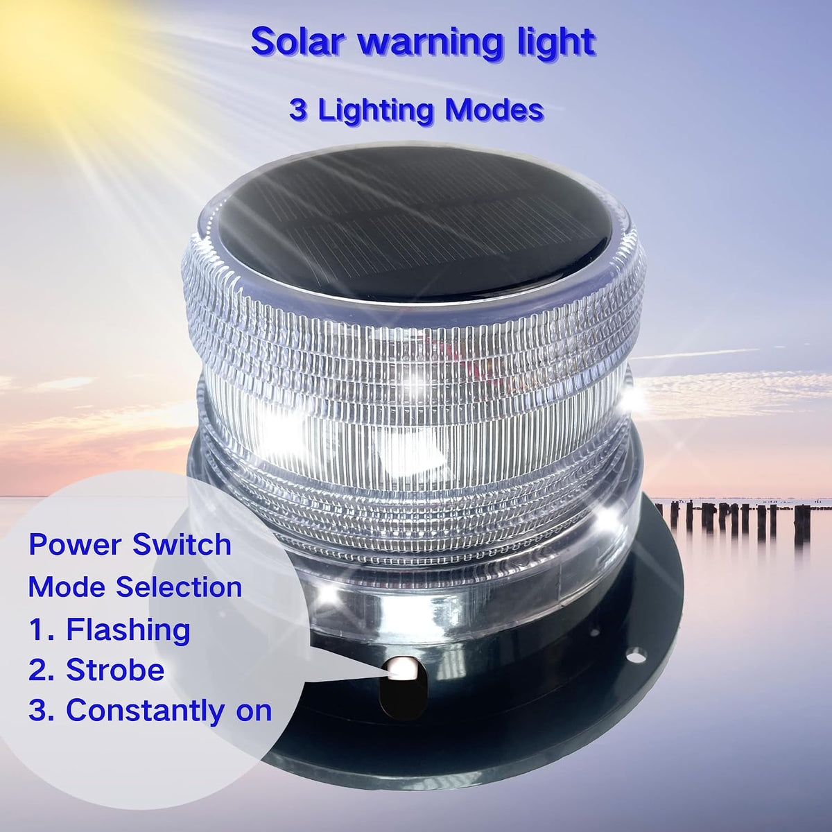 Cloud Fire LED Anchor Light for Boat Yacht, Magnetic Solar Powered White