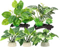 Silk Aquarium Plastic Plants Fish Tank Decor Driftwood for Fish Green 5pcs