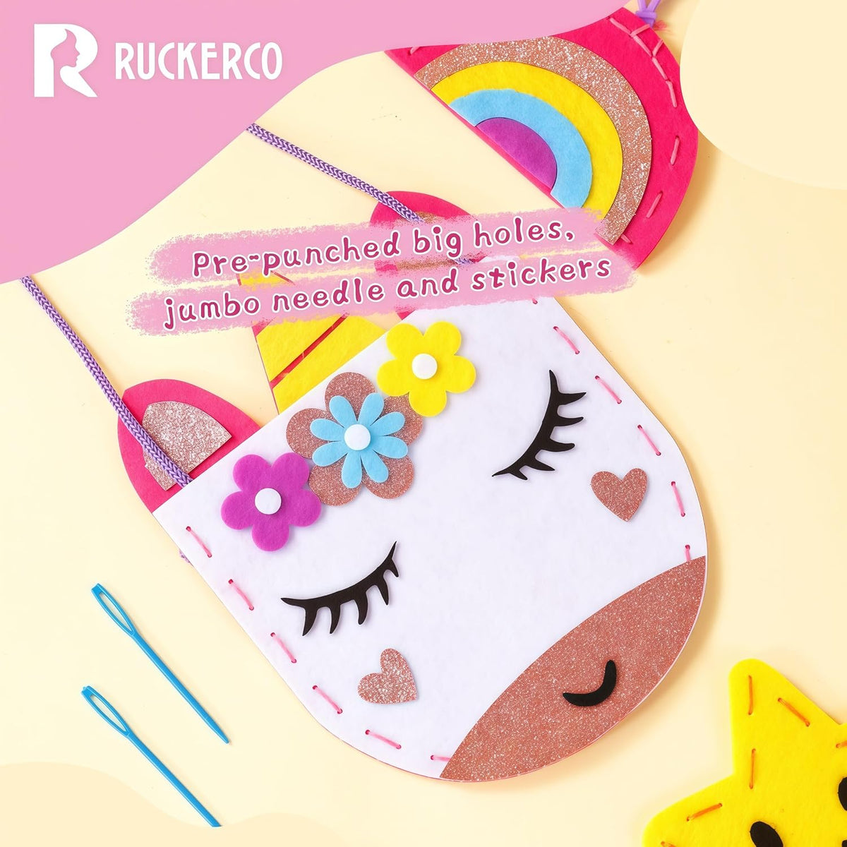 Sewing Kit for Kids Ages 4-8, My First Sewing Kit with 6 Easy DIY Felt Projects, Learn to Sew Beginner Arts and
