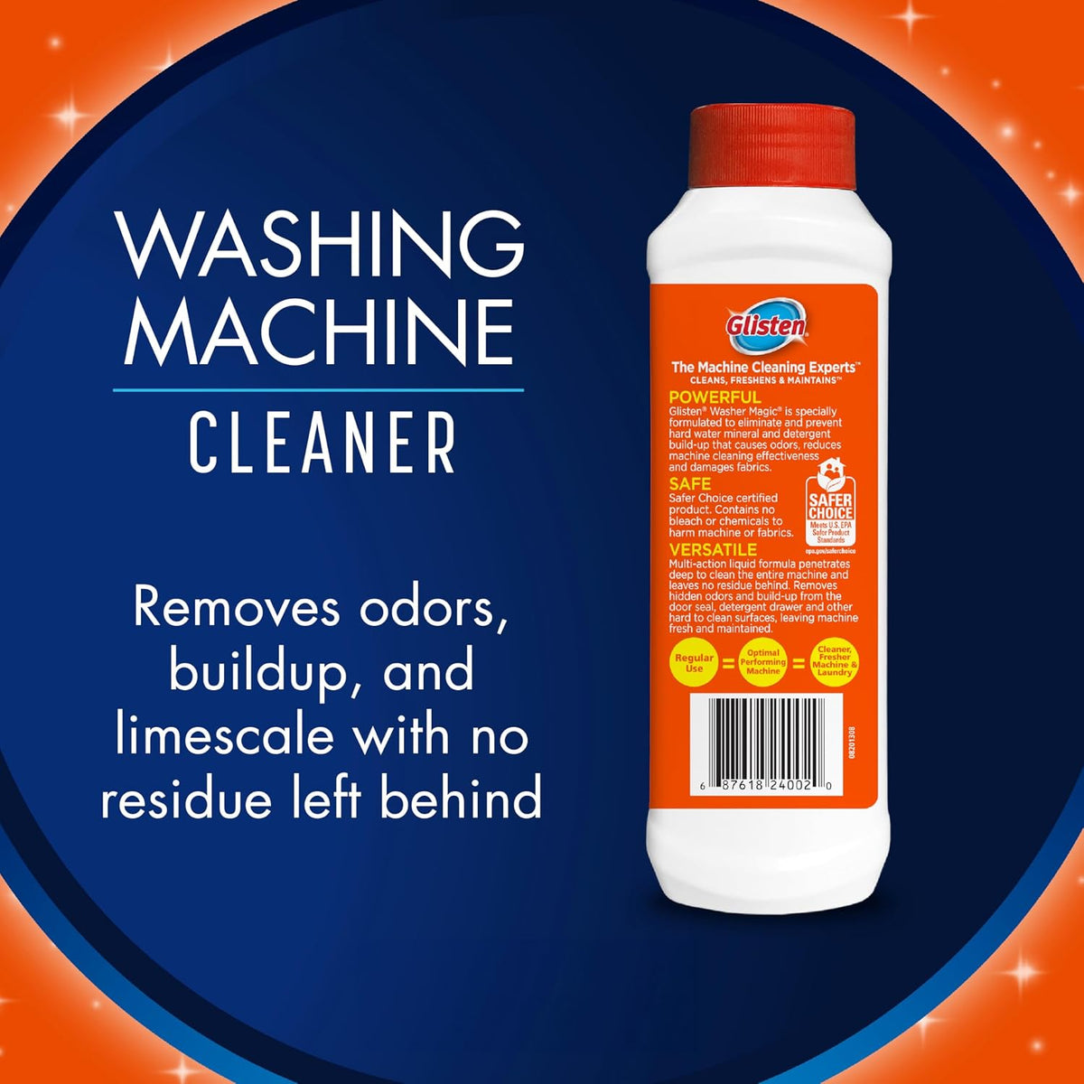 Washing Machine Cleaner, Helps Remove Odor, Buildup, and Limescale, Fresh Scent, 12 Ounce Bottle, 2-Pack