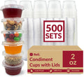 2 oz Small Containers with Lids 500 Sets | Plastic Portion Cups