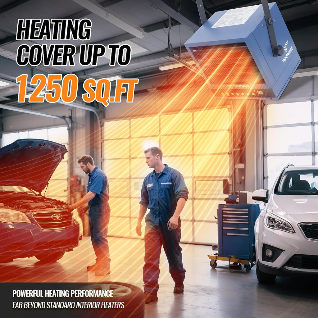 240V Hardwired Electric Garage Heater 7500W with Remote Control | Fan-Forced Shop Heater with 12H Timer, Overheat