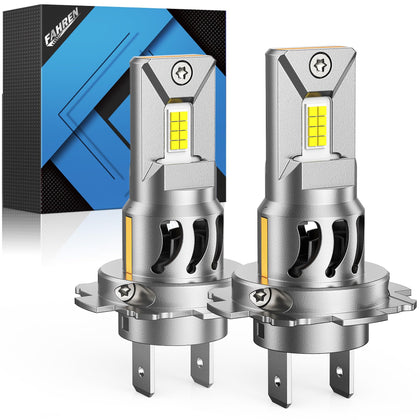 Upgraded H7 Headlight Bulbs, 90000LM 1500% Ultra-Brightness, Real 1:1 Halogen Size, 70000+ Longer Lifespan, 6500K