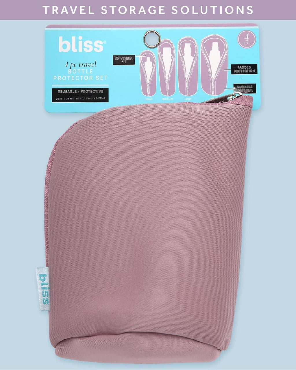 Travel Bottle Protector Set 4 Pack Padded Reusable Holders