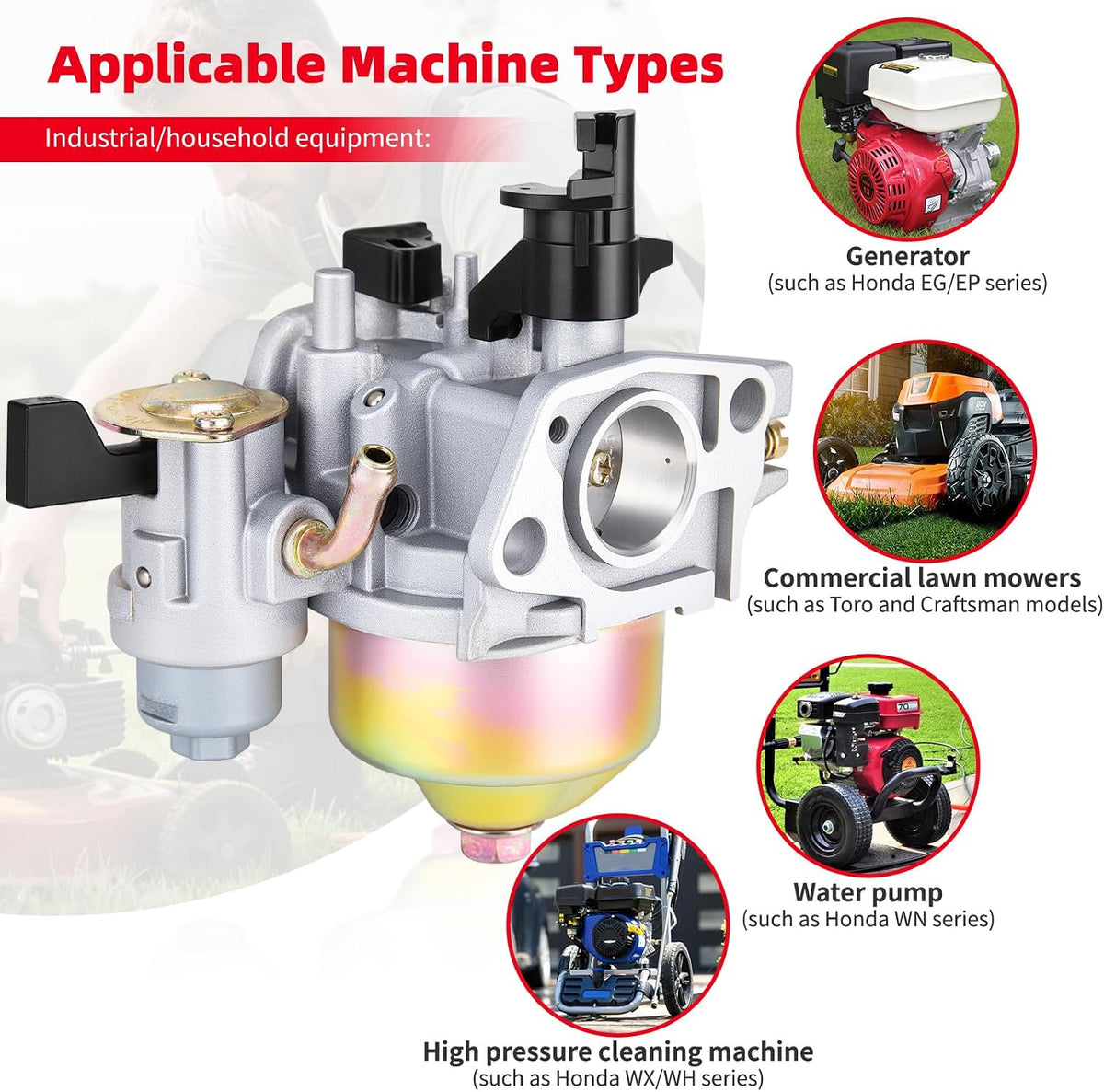 GX160 GX200 Carburetor for Honda GX120 GX140 GX168 5HP 5.5HP 6.5HP Engine