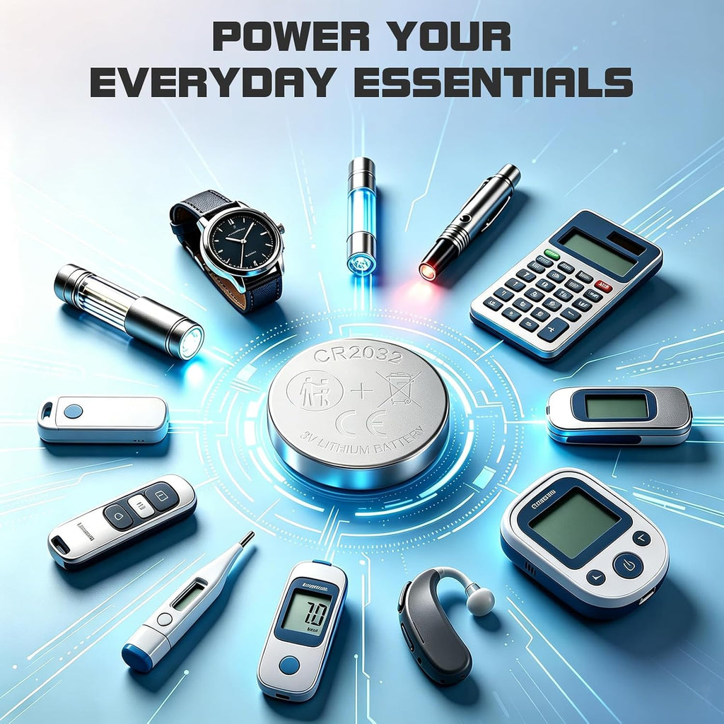 CR2032 Battery for Car Key: 3V Lithium Batteries 10 Pack - CR 2032 Coin Cell for Watch Remote Tracking Device Toys