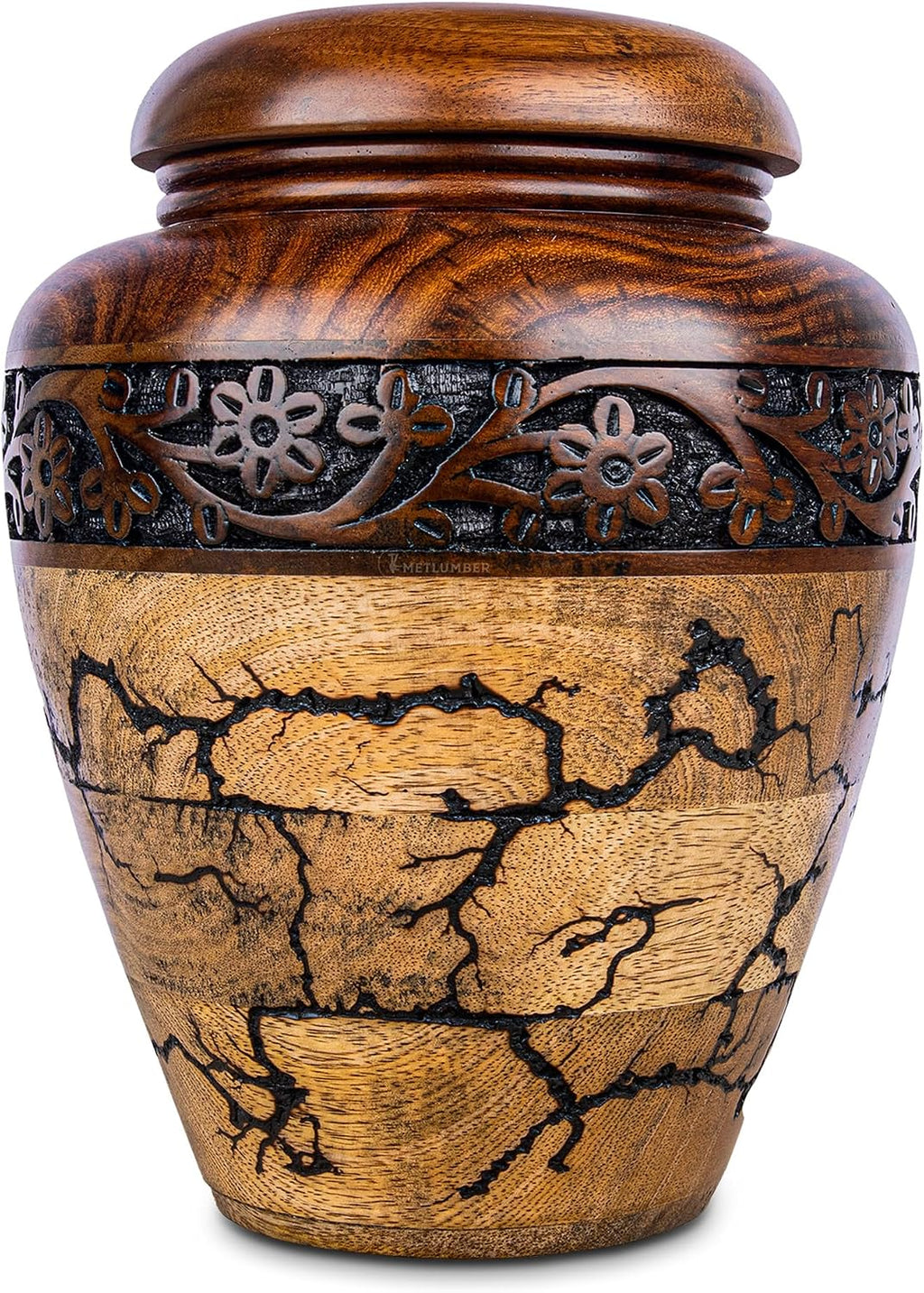 Cremation Urn for Human Ashes Adult Male or Female, Wooden Urn, Hand Carved Memorial, Large Adult Urn, Burial Urn