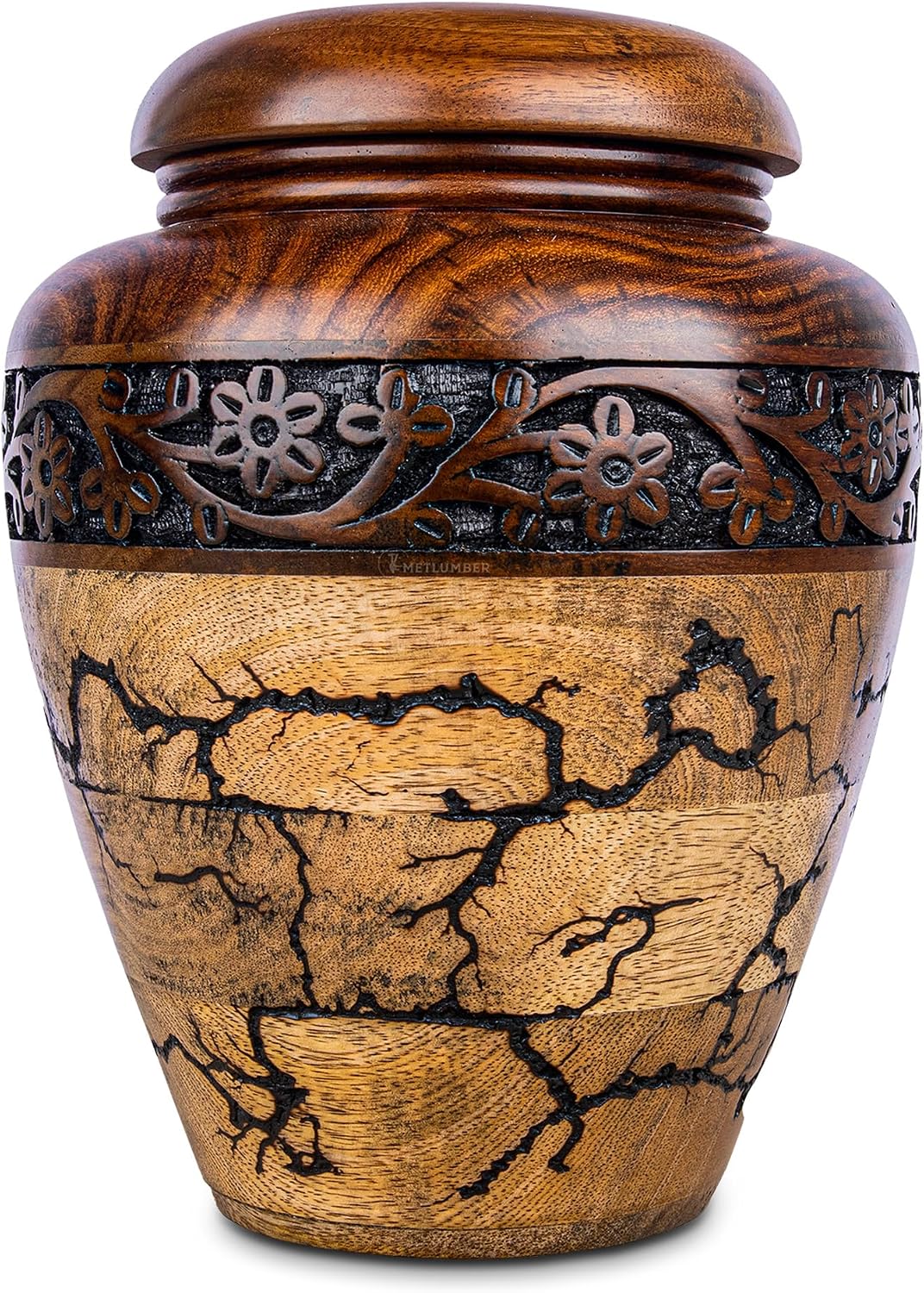 Cremation Urn for Human Ashes Adult Male or Female, Wooden Urn, Hand Carved Memorial, Large Adult Urn, Burial Urn