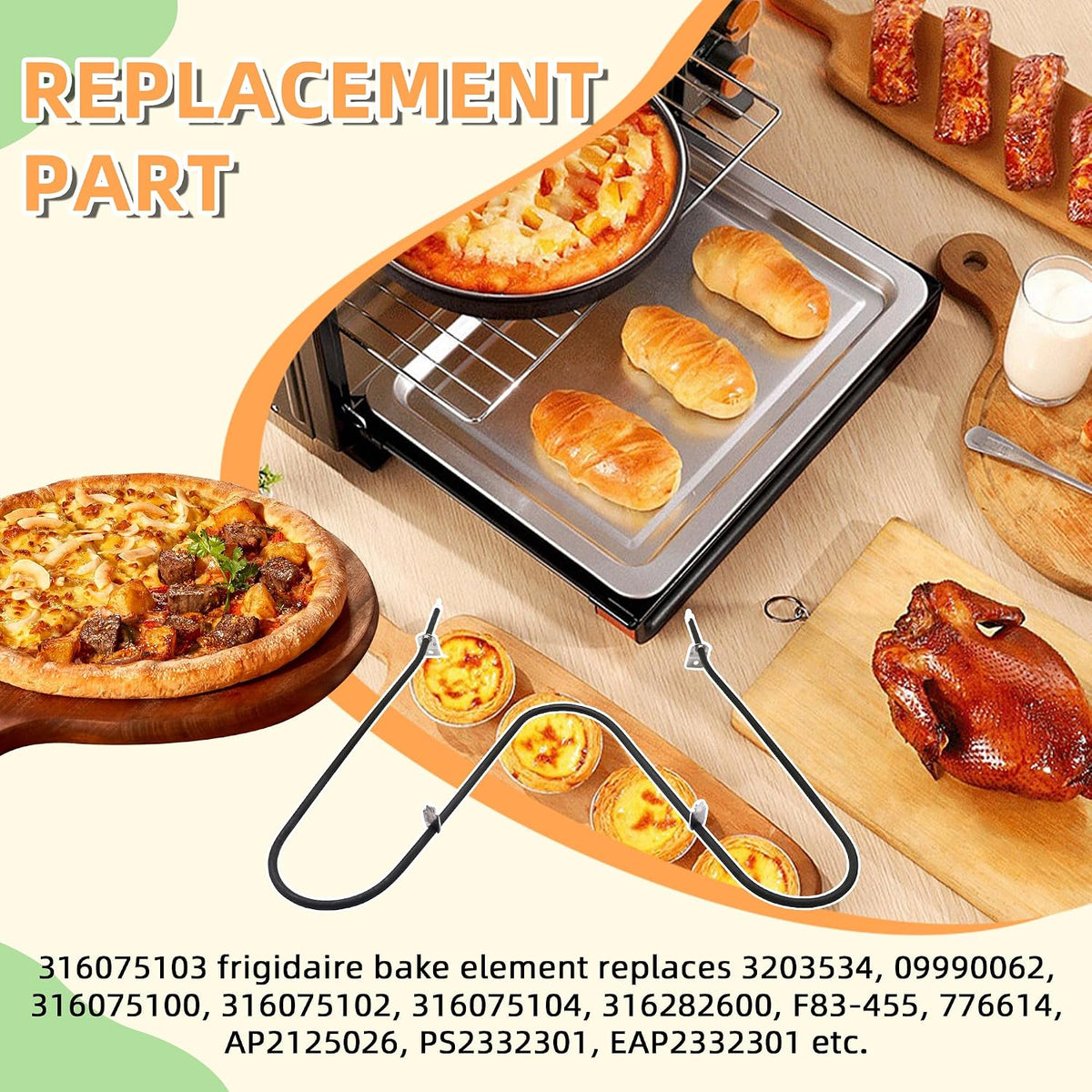 316075103 Oven Bake Element 316075104 Fit for Frigi-daire Ken-more