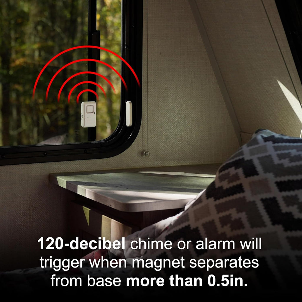 Personal Security Window and Door Alarm, 4 Pack, DIY Protection, Burglar Alert, Wireless Chime/Alarm, Easy