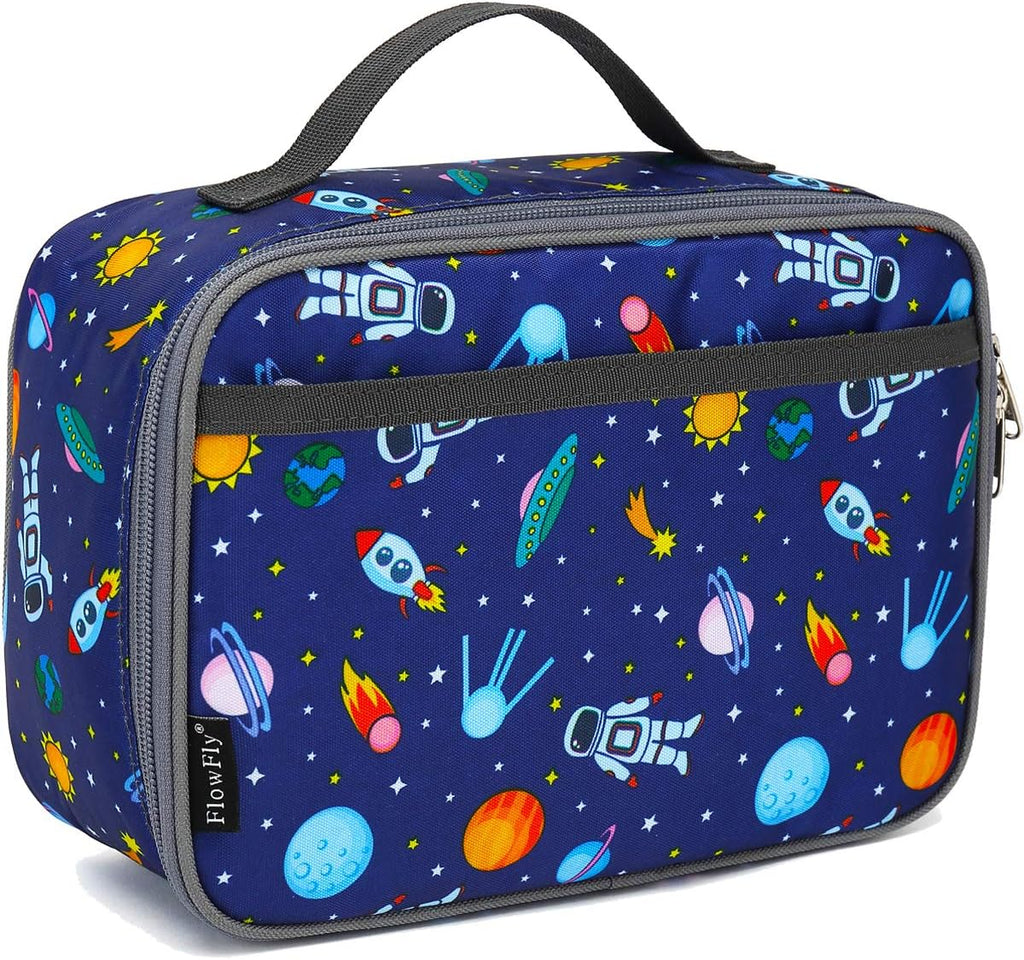Kids Lunch box Insulated Soft Bag Mini Cooler Back to School Thermal Meal Tote Kit for Girls, Boys, Astronaut