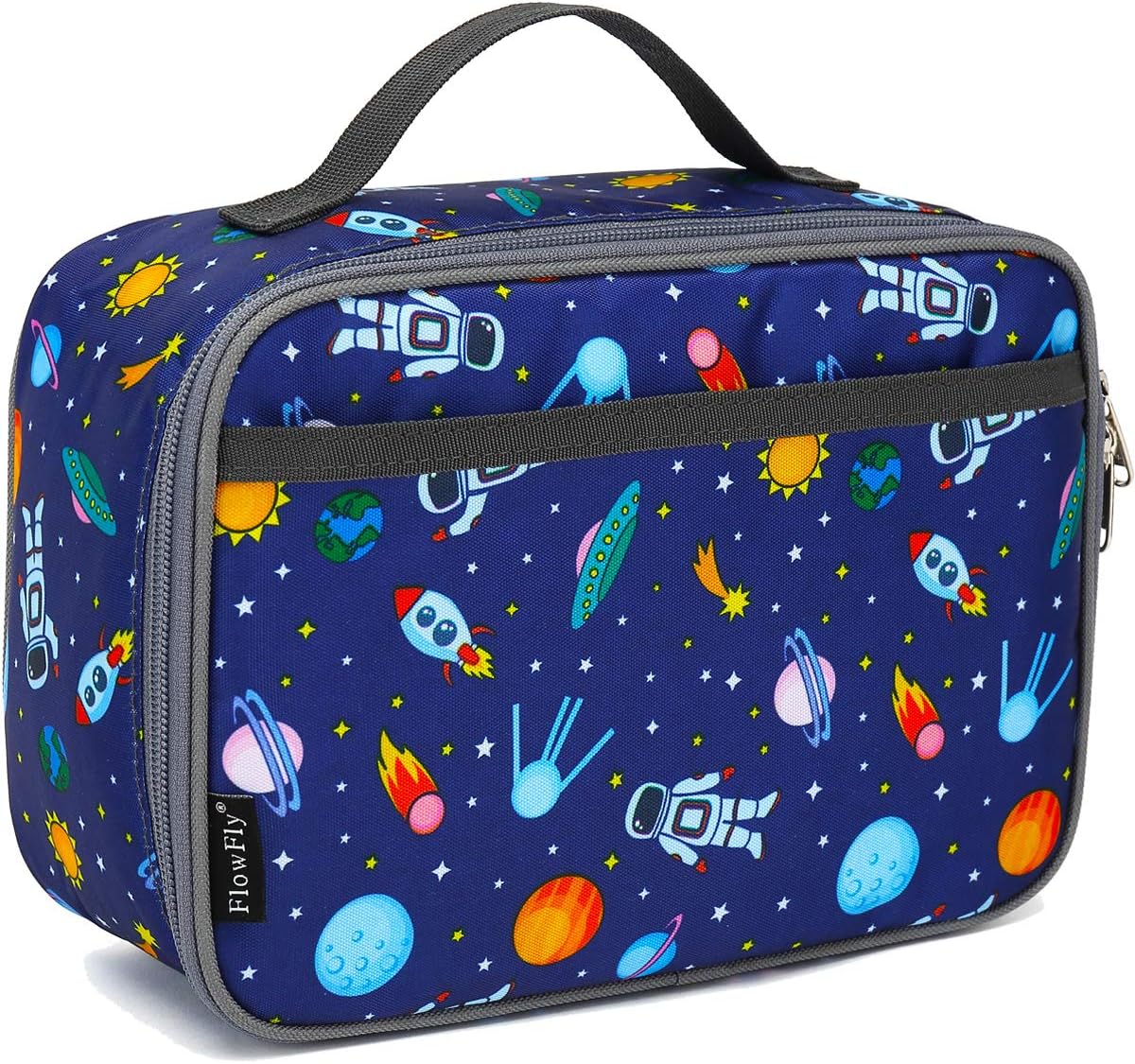 Kids Lunch box Insulated Soft Bag Mini Cooler Back to School Thermal Meal Tote Kit for Girls, Boys, Astronaut