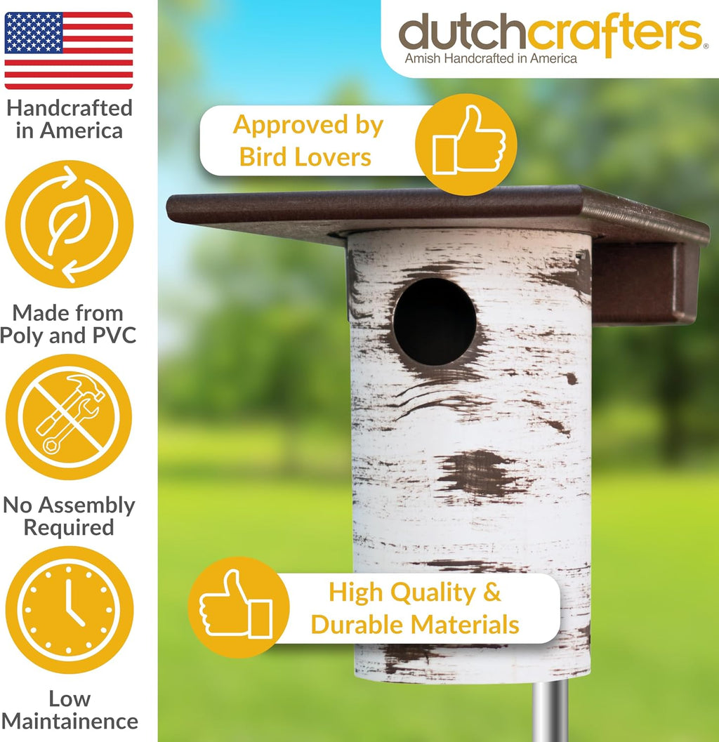 Pole Mount Gilbertson Bluebird House with Removable Base, Durable Weatherproof Birdhouse Blue Bird Nesting Box for