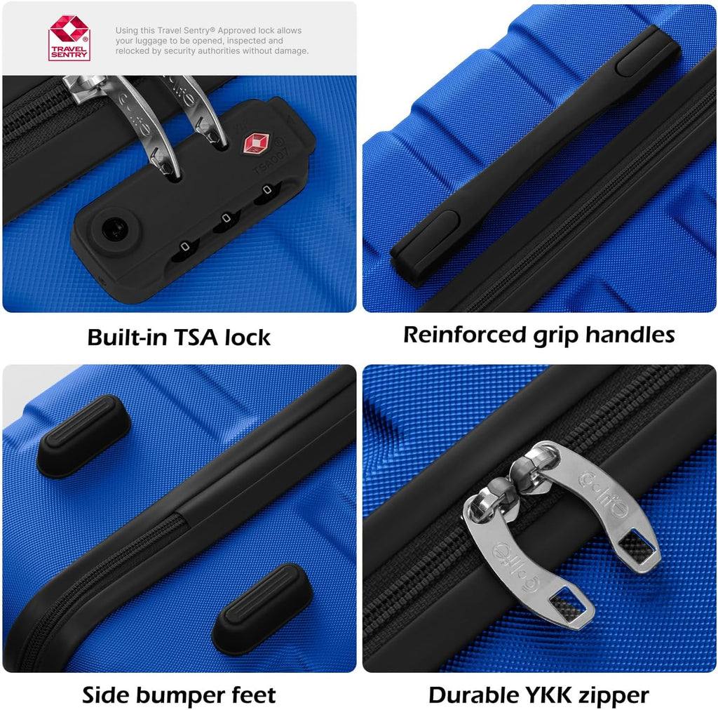 3-Piece Lightweight Hardside Spinner Luggage Set with TSA Lock