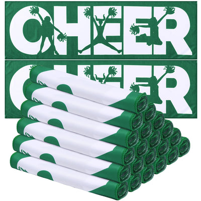 24 Pcs Cheerleader Cooling Towel Cheer Team Gifts Bulk, Green