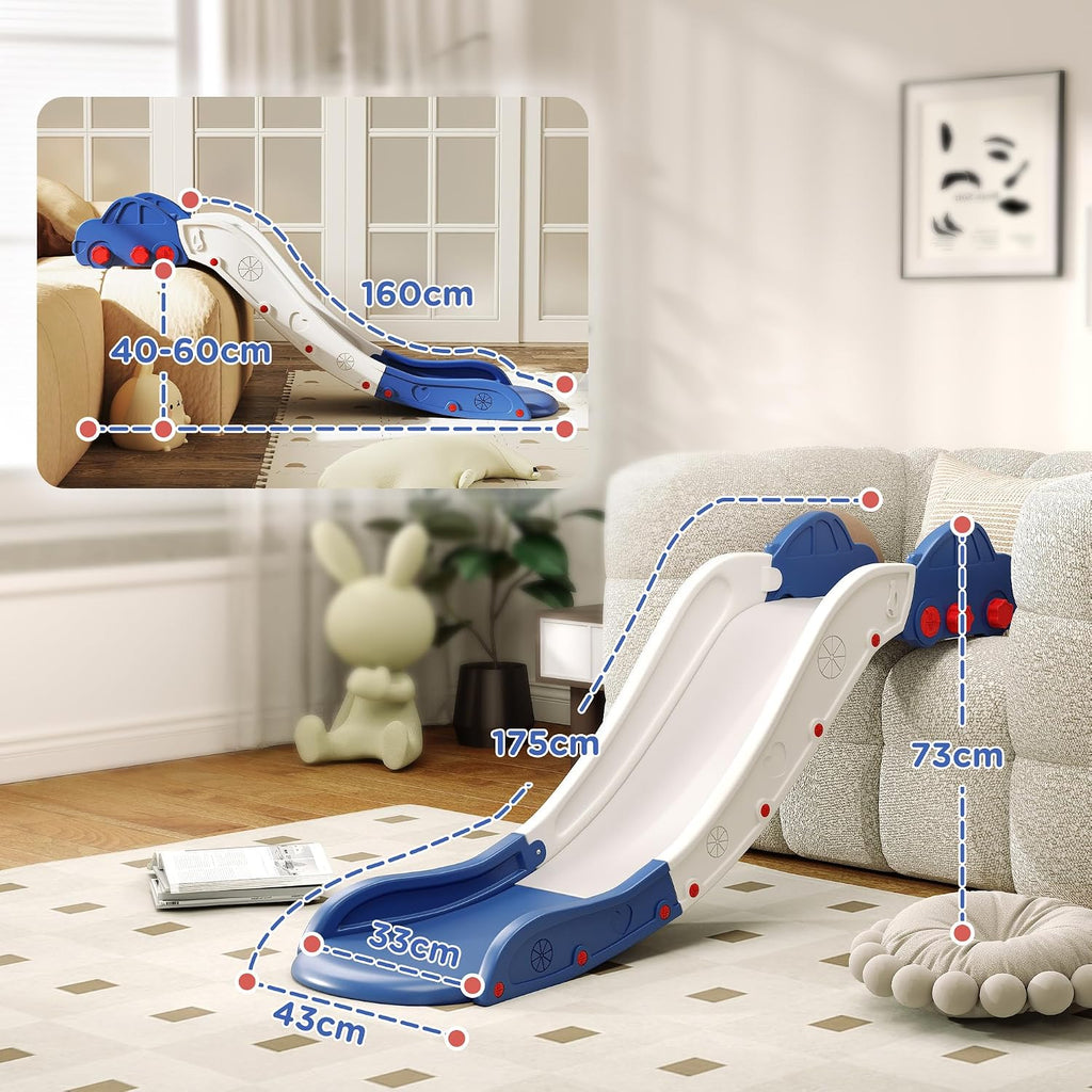 Toddler Slide 63" Extra Long Couch Slide for Bed Sofa – Indoor Slide for Toddlers 18-48 Months, HDPE Safe