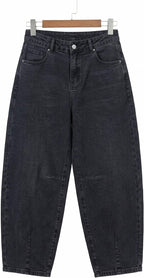 Women's Boyfriend Baggy Barrel Jeans Mid Rise Denim Ankle Pants