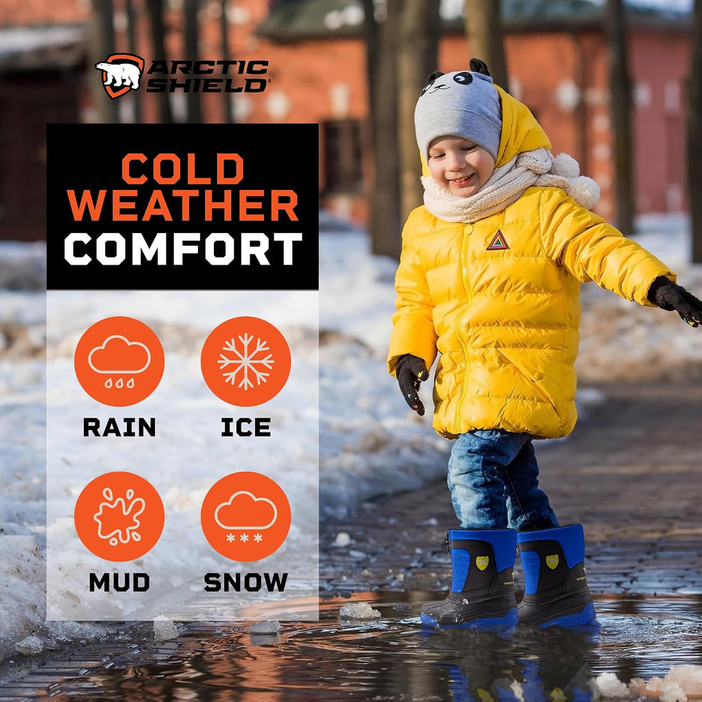 Unisex Kids Winter Boots - Warm Waterproof Insulated Comfortable Easy On/Off Kids Snow Boots for Boys and Girls