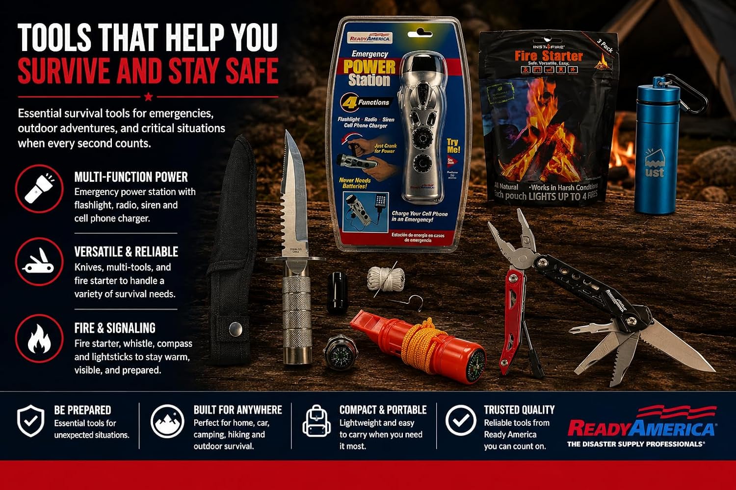 72 Hour Elite Emergency Kit, 2-Person, 3-Day Backpack, Includes First Aid Kit, Survival Blanket, Emergency Food
