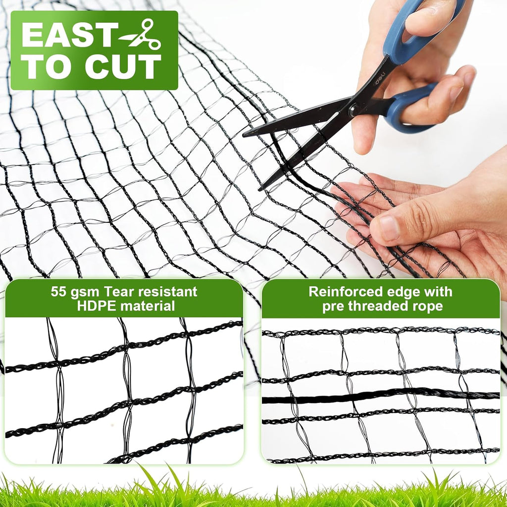 4x75FT Deer Fence Netting for Garden, 55GSM Plastic Mesh Temporary Fence