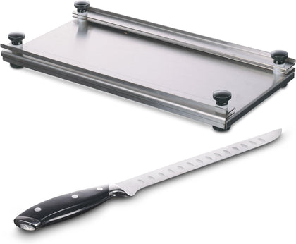 Ultimate Stainless Steel Beef Jerky Maker Slicer Cutting Board With Beginners Guide on How To Dry Cure Preserve Beef