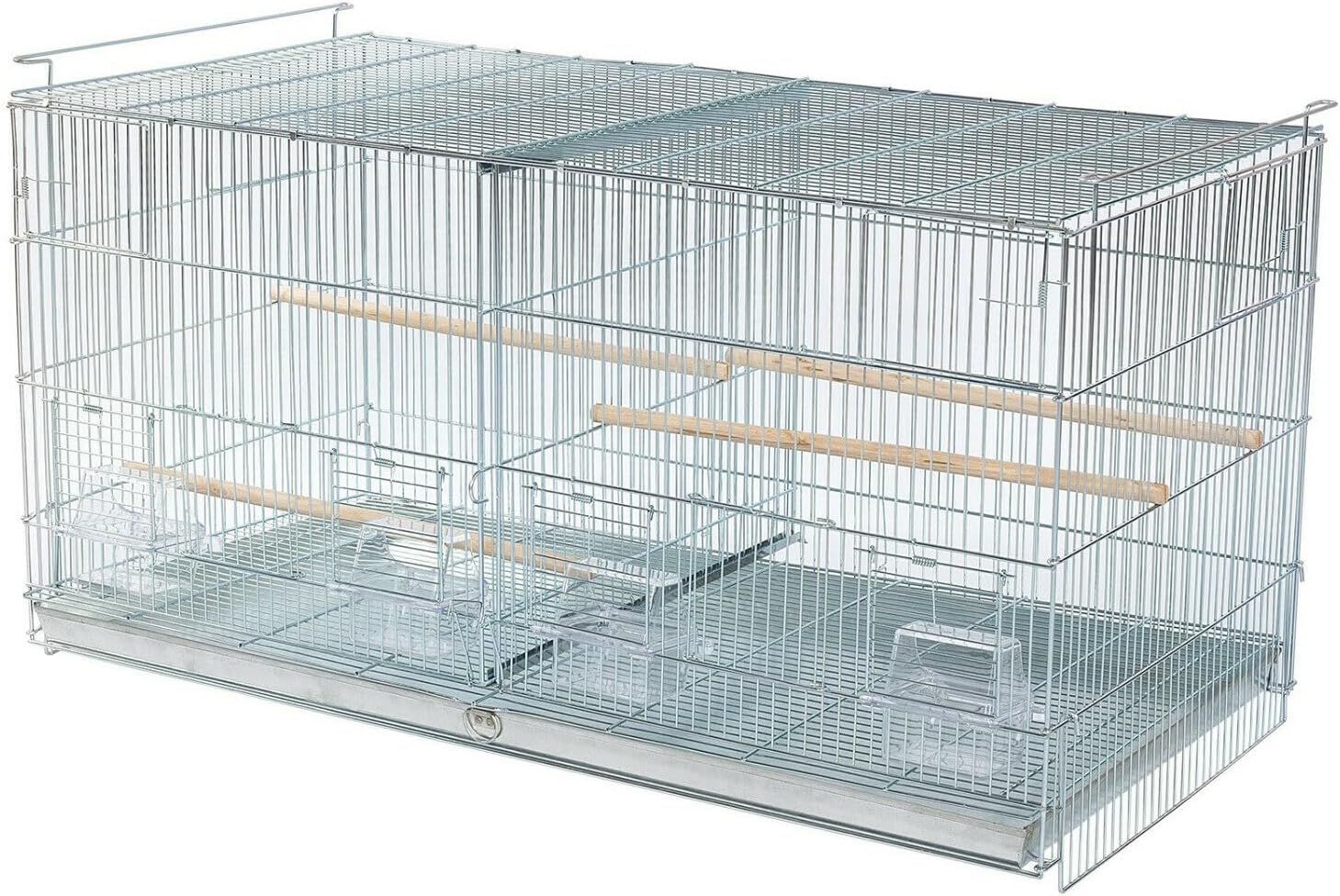 Lot-4 NO Rust Stainless Galvanized Zinc Stackable Breeder Bird Flight Cage Side Breeding Nest Door with Removable