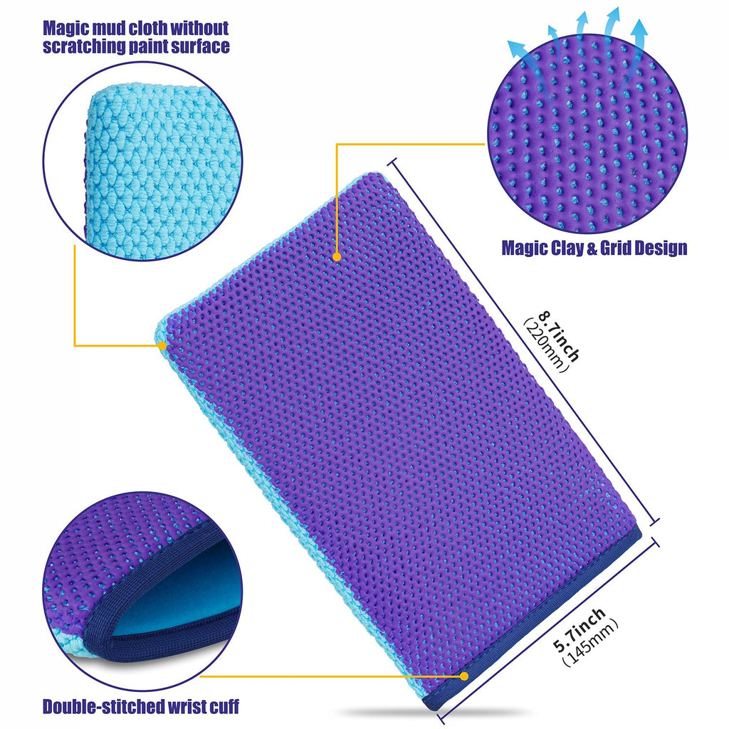 Auto Detailing Clay Bar Mitt, Detailing Clay Mitt for Paint, Glass, Wheels, Car’s Paint Claying, Paint Prep for Wax