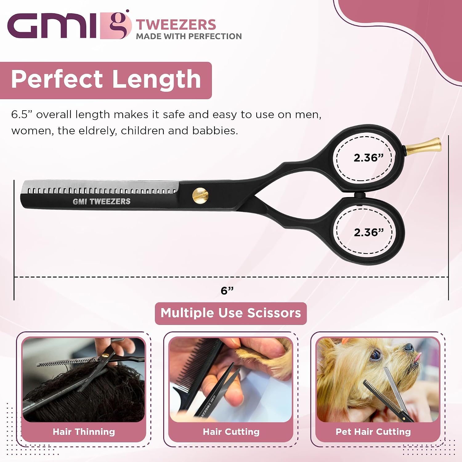 GMI-TWEEZERS-Hair Cutting Scissors for Professionals, and Home Use -Professional Barber Scissors-Hair Scissors for