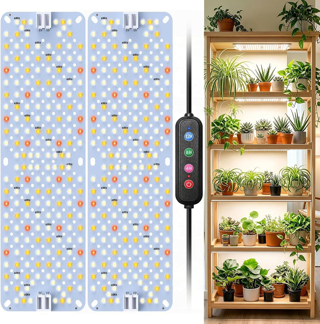 Full Spectrum 384 LEDs Grow Lights, 24W Plant Grow Lights for Indoor Plants with Daisy Chain Function, Sunlike