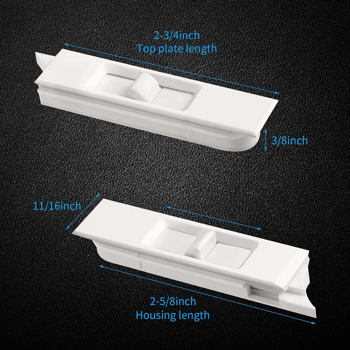 Jetec Window Latch Replacement Plastic Latch Pairs, 4 Pieces