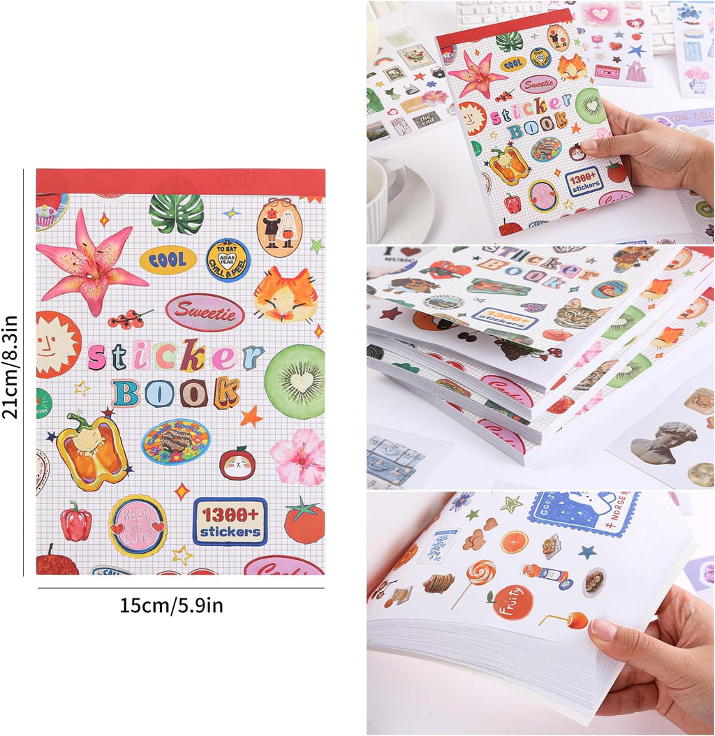Girl's Korean Sticker Book, Food and Daily Life Theme - 1300+ Cute Dream Style Foodie Stickers