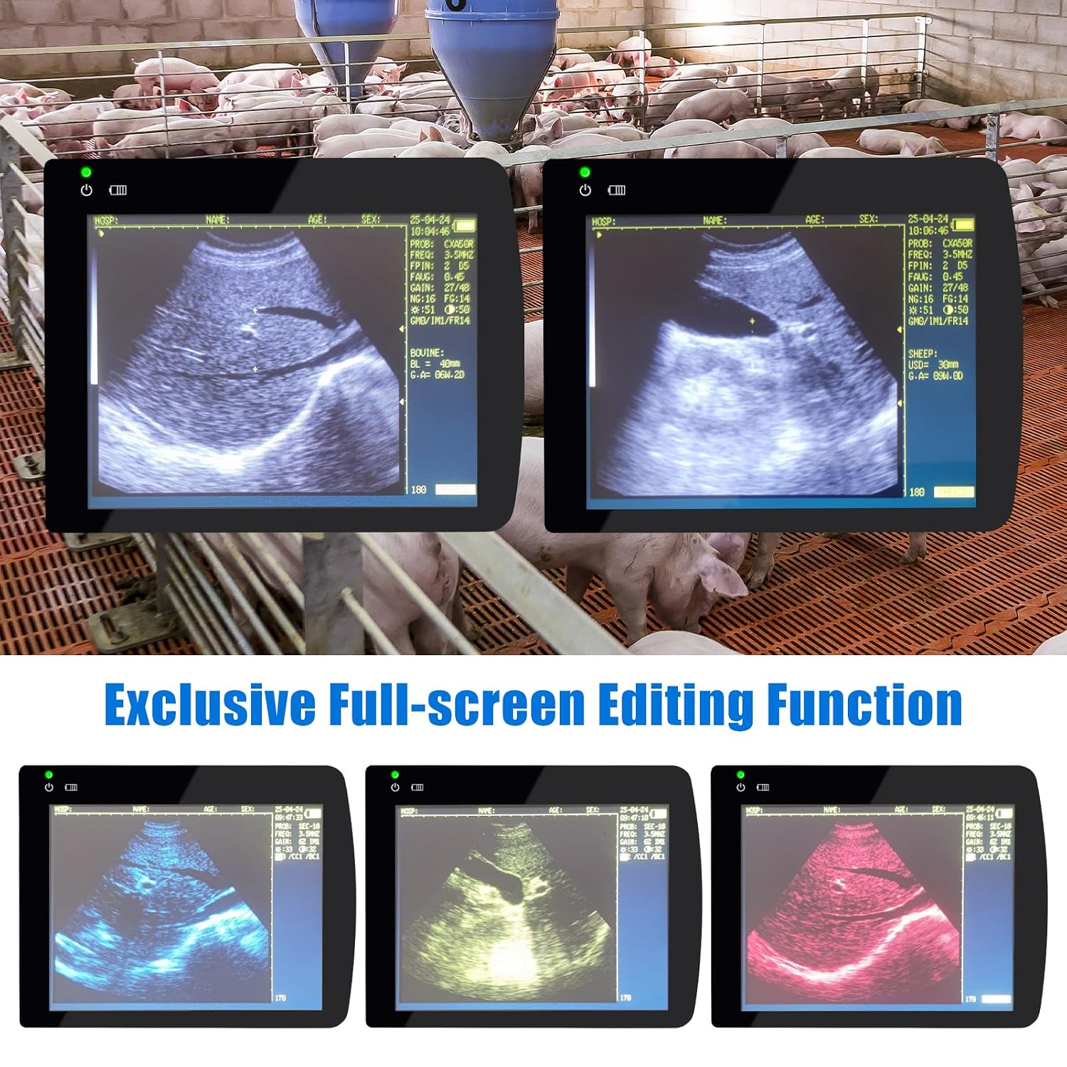 2026 Veterinary Ultrasound Machine for Pregnancy Professional Vet Handheld Scanner B-Ultra Sound with 6.5MHz Rectal