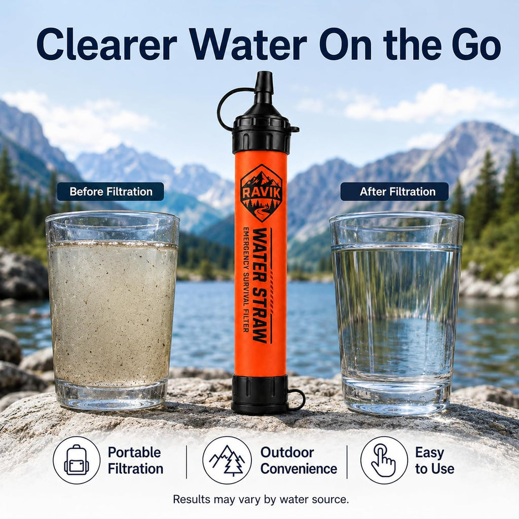 Water Filter Straw, 2PCS | Emergency Water Filter, 1500 Liters/396 Gallon