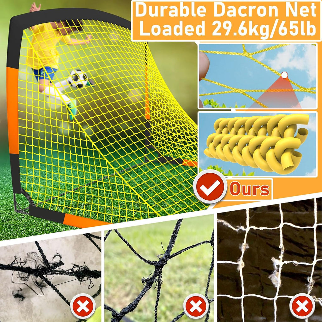 Kids Backyard Soccer Goals 7x5 & 5x3.6 FT, Portable Outdoor Play | For Kids Ages 6-14 Backyard Play, Weatherproof Net