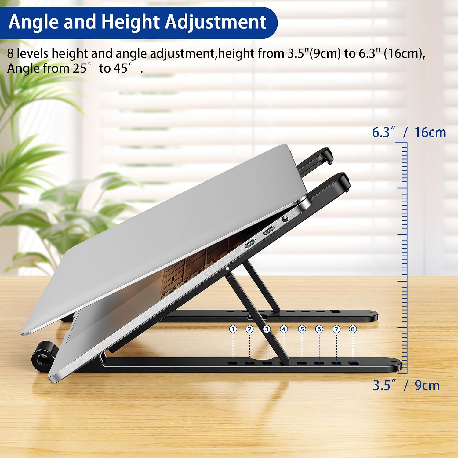 LS01 Pro Ergonomic Laptop Stand, Plastic Laptop Riser, Portable and Adjustable Notebook Computer Holder Compatible