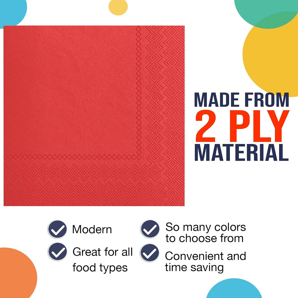 Red Dinner Napkins Disposable Paper Napkins 50 Pcs