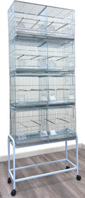 Combo: Galvanized Stack and Lock Double Breeder Cage Bird Breeding Cage with Center Removable Divider and Side