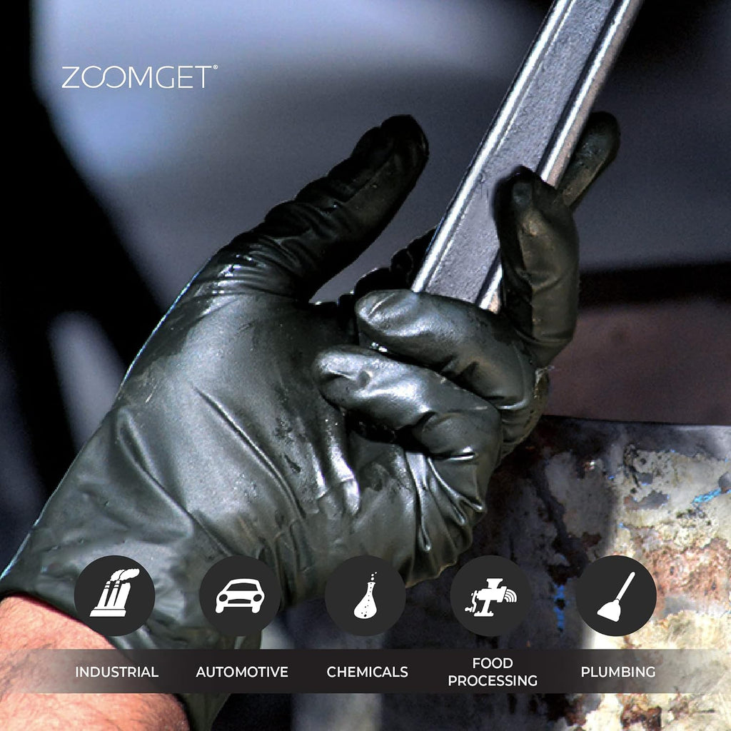 Nitrile Disposable Gloves Latex Free 3 mil Black for Cooking Food Prep