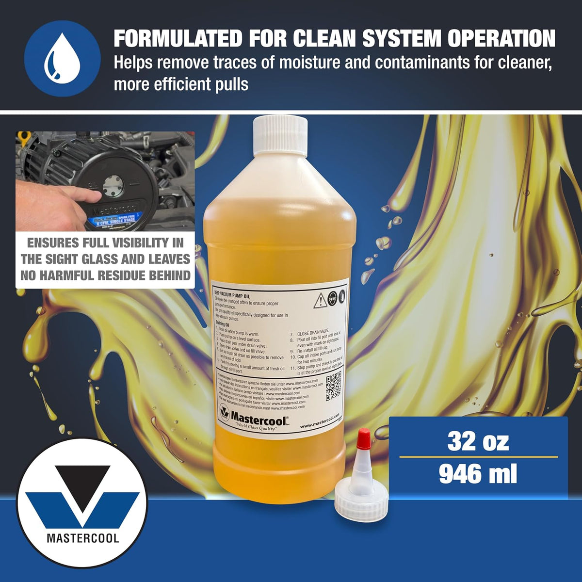 Mastercool 90032 32 oz Vacuum Pump Oil