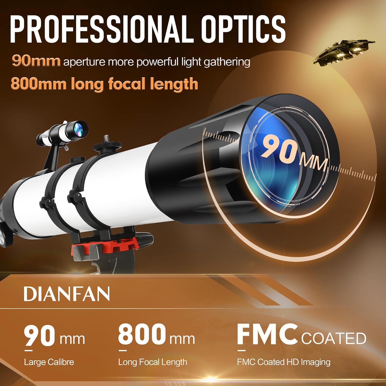 Telescope for Adults High Powered, 90mm 800mm Astronomy Refractor | Portable Professional Telescope for Adults &