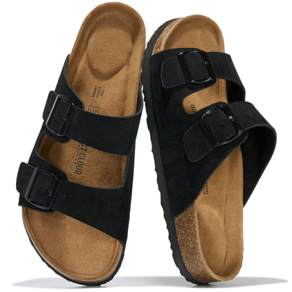 Mens Sandals 100% Genuine Leather Mens Slides Sandals for Men