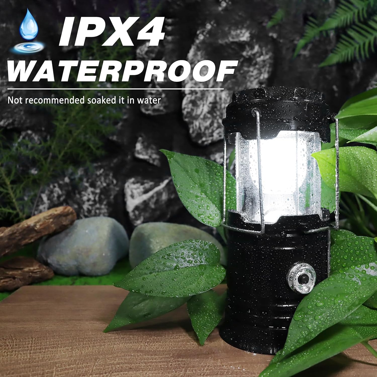 4-Pack Solar Camping Lantern, Collapsible LED Solar USB Rechargeable Lantern Flashlight Emergency Hanging Lights for